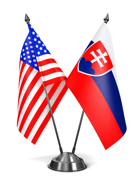 USA and Slovakia - Miniature Flags. — Stock Photo, Image