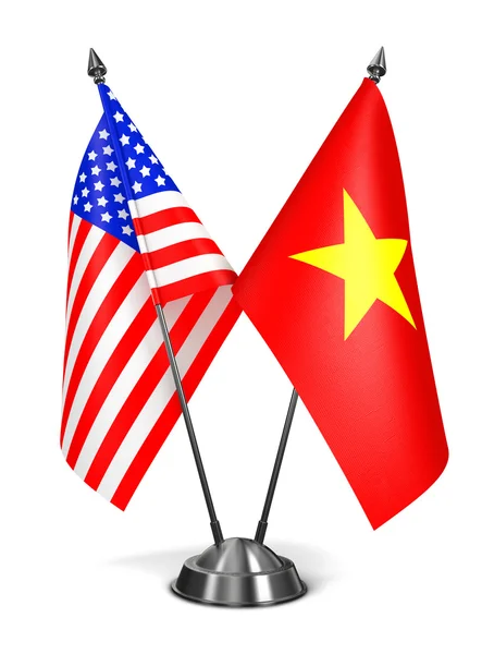 Estados Unidos y Vietnam - Banderas en miniatura . —  Fotos de Stock