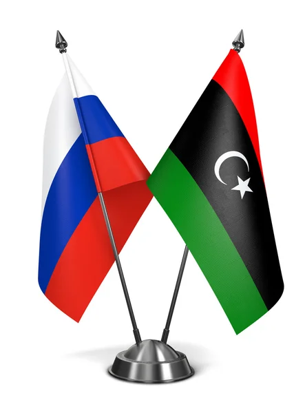 Russia and Libya - Miniature Flags. — Stock Photo, Image