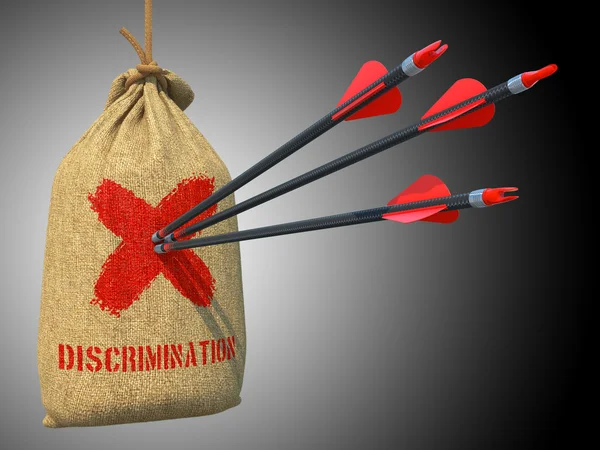 Discrimination- Arrows Hit in Red Target. — Stock Photo, Image