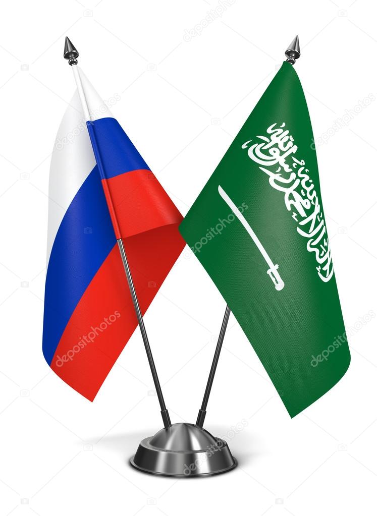 Russia and Saudi Arabia - Miniature Flags.