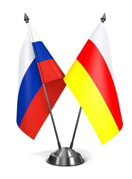 Russia and South Ossetia - Miniature Flags. — Stock Photo, Image