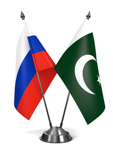 Russia and Pakistan - Miniature Flags. — Stock Photo, Image