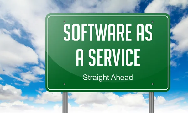 Software come servizio sulla segnaletica stradale . — Foto Stock