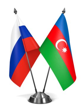 Rusya ve Azerbaycan - minyatür bayrakları.