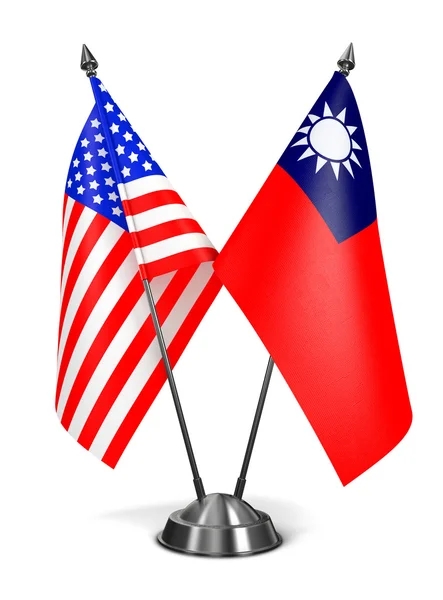 Verenigde Staten en de Republiek China - miniatuur vlaggen. — Stockfoto