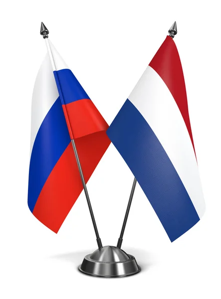 Russia and Netherlands - Miniature Flags. — Stock Photo, Image