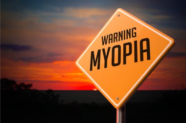 Myopia Warning Road Sign. clipart