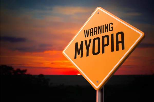 Myopia Warning Road Sign. — Stock Photo, Image