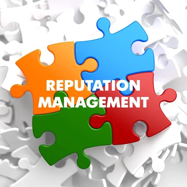 Reputatiemanagement op Multicolor puzzel. — Stockfoto