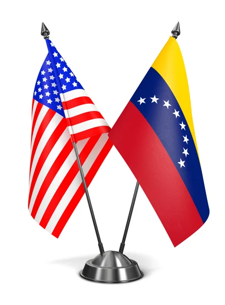 USA a Venezuela - miniaturní příznaky. — Stock fotografie
