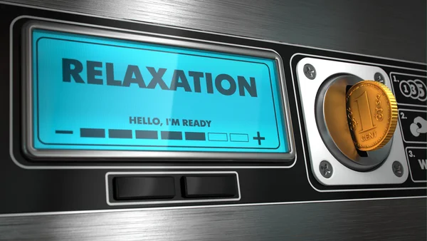 Relaxation on Display of Vending Machine. — Stock Photo, Image
