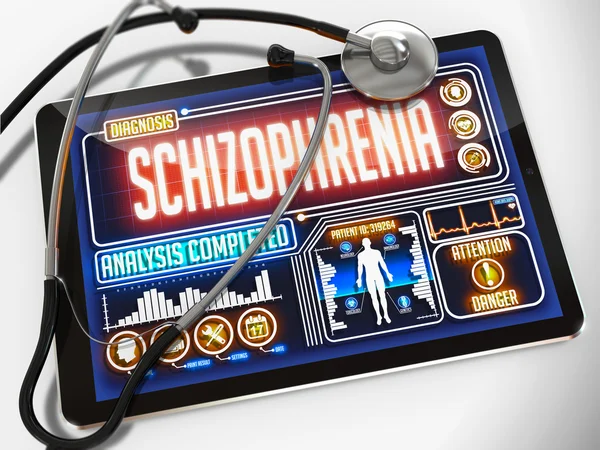 Schizophrenie auf dem Tablet-Bildschirm. — Stockfoto