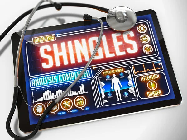 Shingles Diagnosis on the Display of Medical Tablet. — Stock Photo, Image