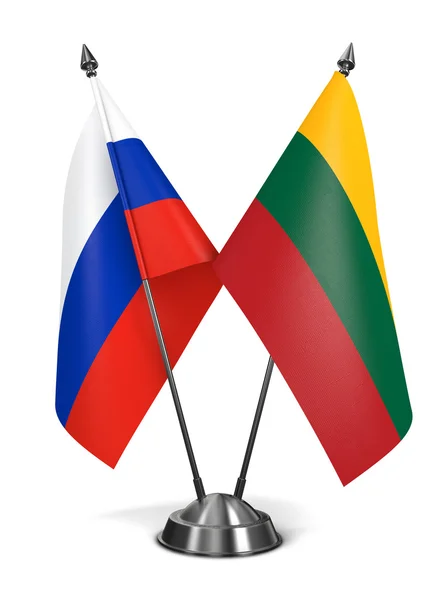 Russia and Lithuania - Miniature Flags. — Stock Photo, Image