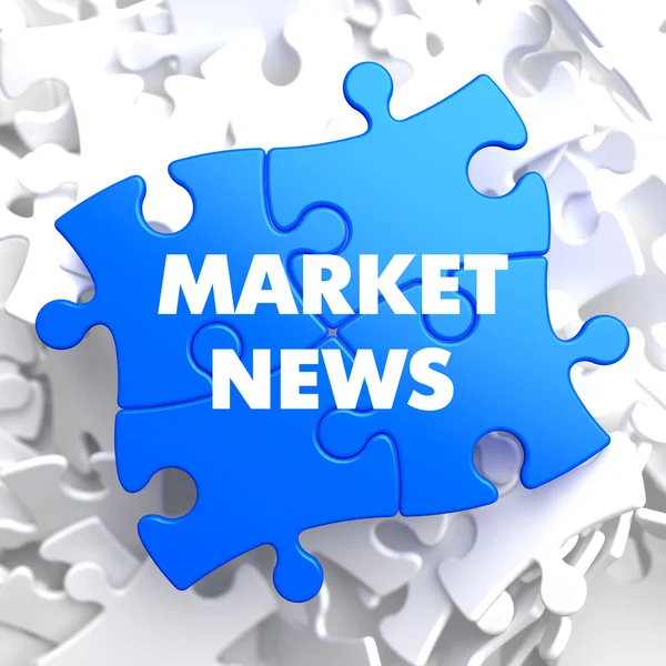 Noticias de mercado en Blue Puzzle . —  Fotos de Stock