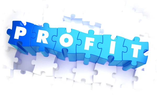 Profit - Word in Blue Color on Volume  Puzzle. — Stock Photo, Image