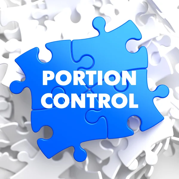 Portion Control on Blue Puzzle. — Stock Photo, Image