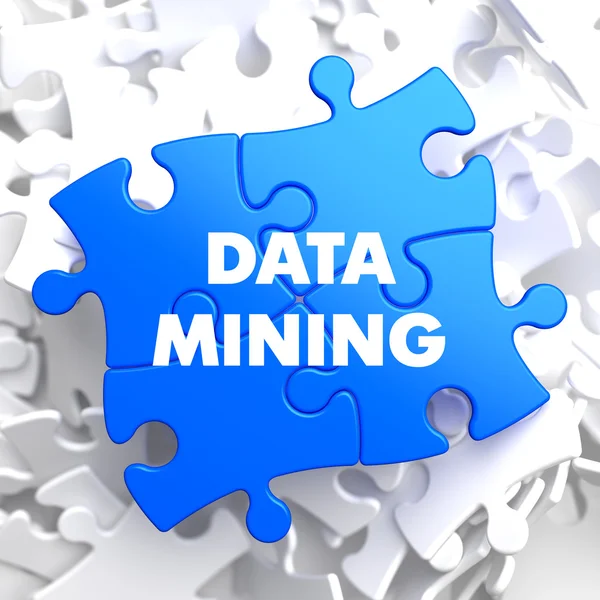 Data Mining on Blue Puzzle. — Stock Photo, Image