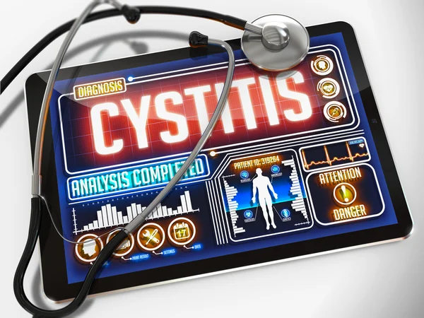 Cystitis on the Display of Medical Tablet. — Stock Image Cystitis on the Display of Medical Tablet. Royalty Free Stock Photos