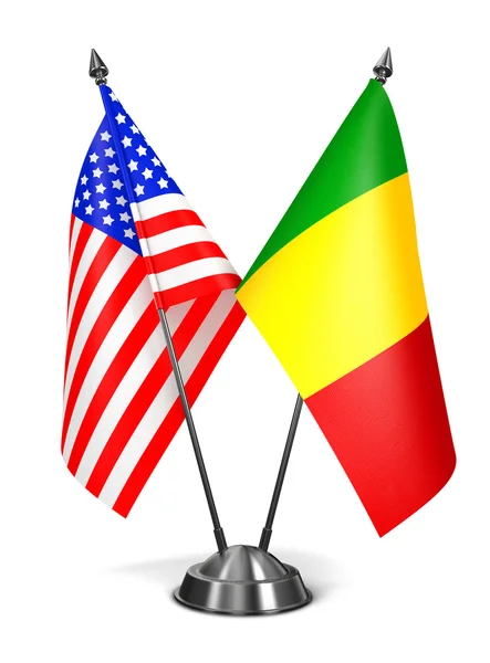 USA and Mali - Miniature Flags. — Stock Photo, Image