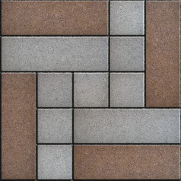 Brown -Gray Pavement Consisting of Rectangles and Squares. — Stock Photo, Image