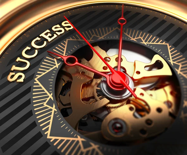 Success on Black-Golden Watch Face. — Stock Photo, Image