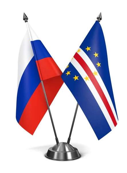 Russia and Cape Verde - Miniature Flags. — Stock Photo, Image