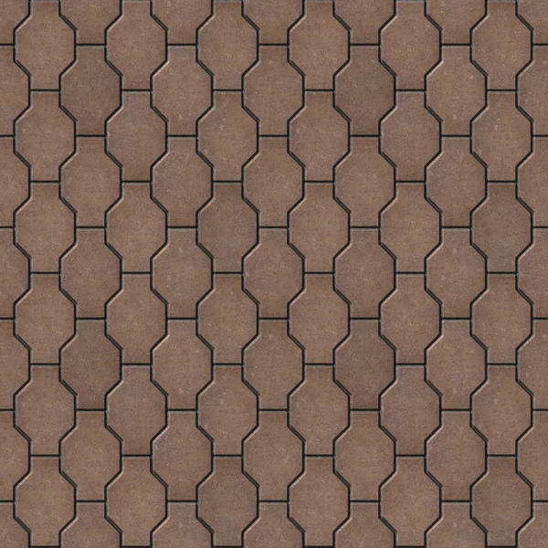Lajes de pavimentação onduladas marrons. Textura sem costura Tileable . — Fotografia de Stock