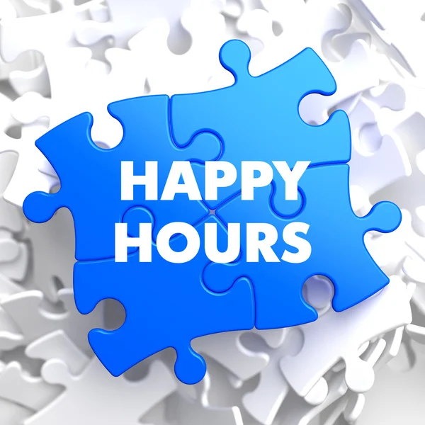 Happy Hours on Blue Puzzle. — Stock Photo, Image