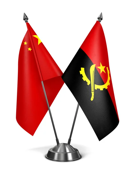 China and Angola - Miniature Flags. — Stock Photo, Image