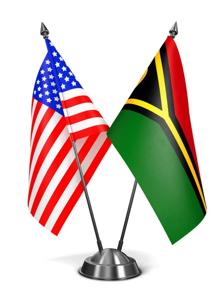 USA i Vanuatu - miniaturowe flagi. — Zdjęcie stockowe