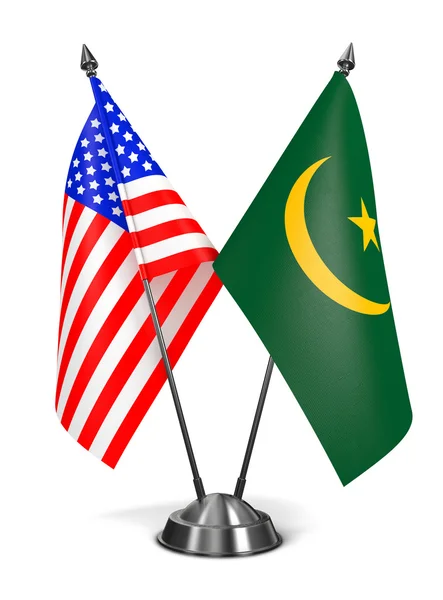 USA and Mauritania - Miniature Flags. — Stock Photo, Image