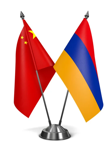 China y Armenia - Banderas en miniatura . — Foto de Stock