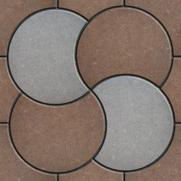 Bruine en grijze stoep in de vorm van een cirkel. — Stockfoto