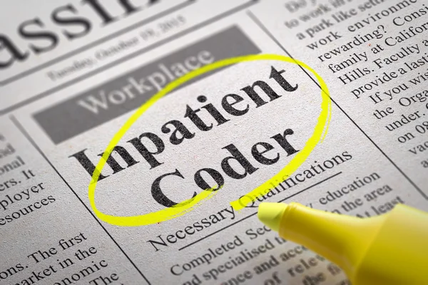 Inpatient Coder Vacancy in Newspaper. — Stock Photo, Image