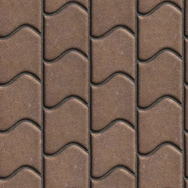 Brown Paving Slabs of the Wavy Form. — Stock Photo, Image