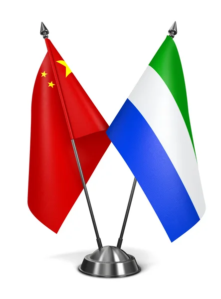 China and Sierra Leone - Miniature Flags. — Stock Photo, Image