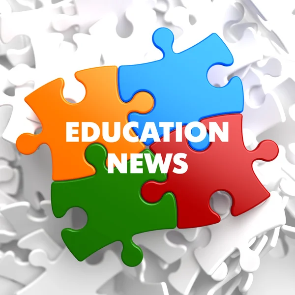 Education News on Multicolor Puzzle. — Stock Photo, Image