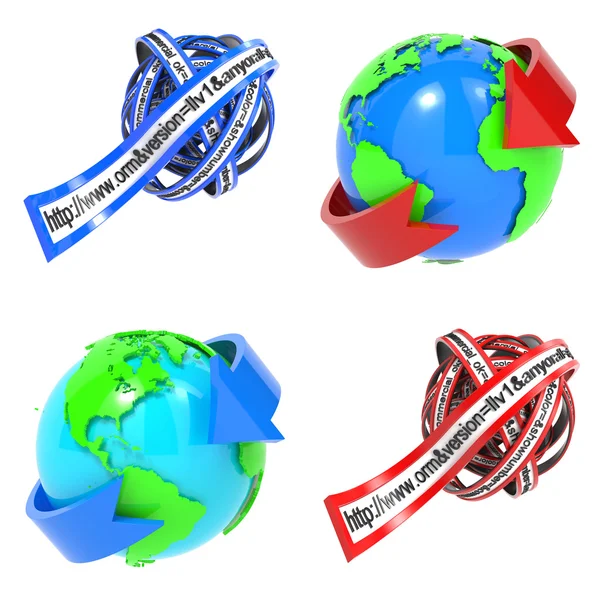 Web Browser Concept - Set van 3D-illustraties. — Stockfoto