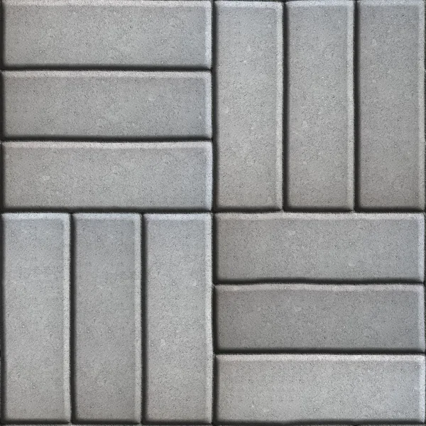 Dalles de pavage grises de trois rectangles disposées perpendiculairement les unes aux autres . — Photo