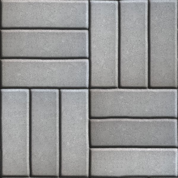 Gray Paving Slabs of Three Rectangles Laid Out Perpendicular to Each Other.