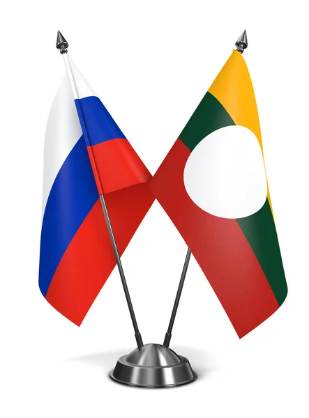 Russia and Shan State - Miniature Flags. — Stock Photo, Image