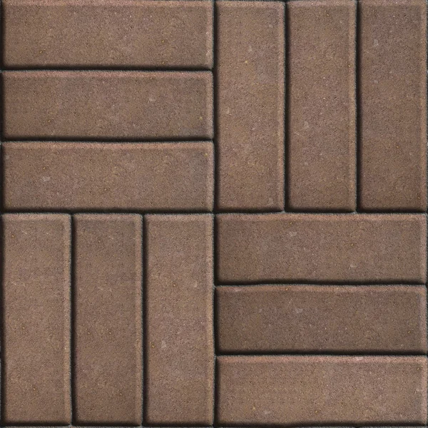 Brown Paving Slabs of Rectangles Laid Out on Three Pieces Perpendicular to Each Other. — Stock Photo, Image