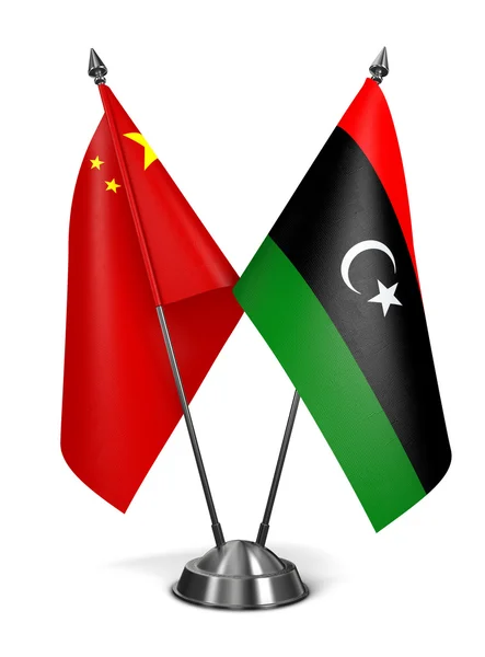 China and Libya - Miniature Flags. — Stock Photo, Image