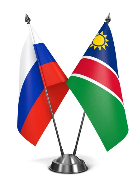 Russland und Namibia - Miniaturfahnen. — Stockfoto