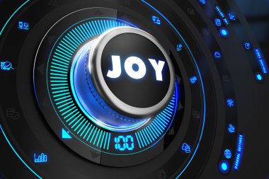 Joy düğmesini parlayan Mavi ışıklar.