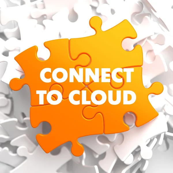 Connettiti a Cloud on Orange Puzzle . — Foto Stock