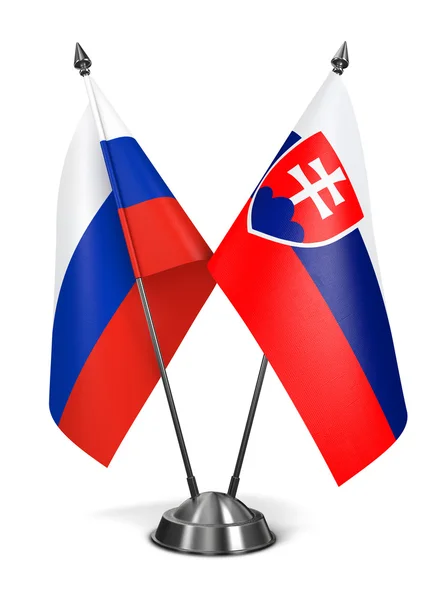 Slovakia and Russia - Miniature Flags. — Stock Photo, Image