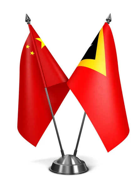 中国与东帝汶-小旗. — 图库照片